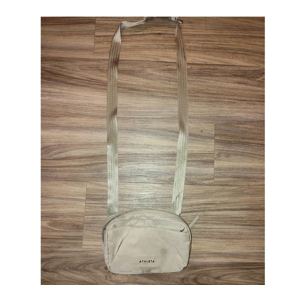 Athleta‎ Excursion Belt Bag Tan Beige Crossbody Fanny Pack Waist Bag One Size